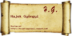 Hajek Gyöngyi névjegykártya