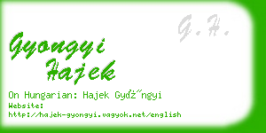 gyongyi hajek business card